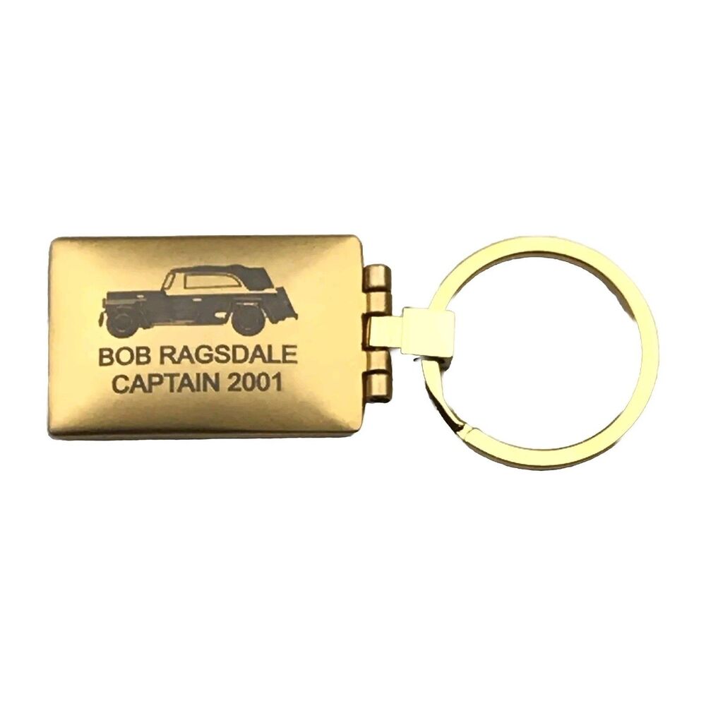 Gold Personalized Keychain Engraved Vintage Car Automotive Bob Ragsdale